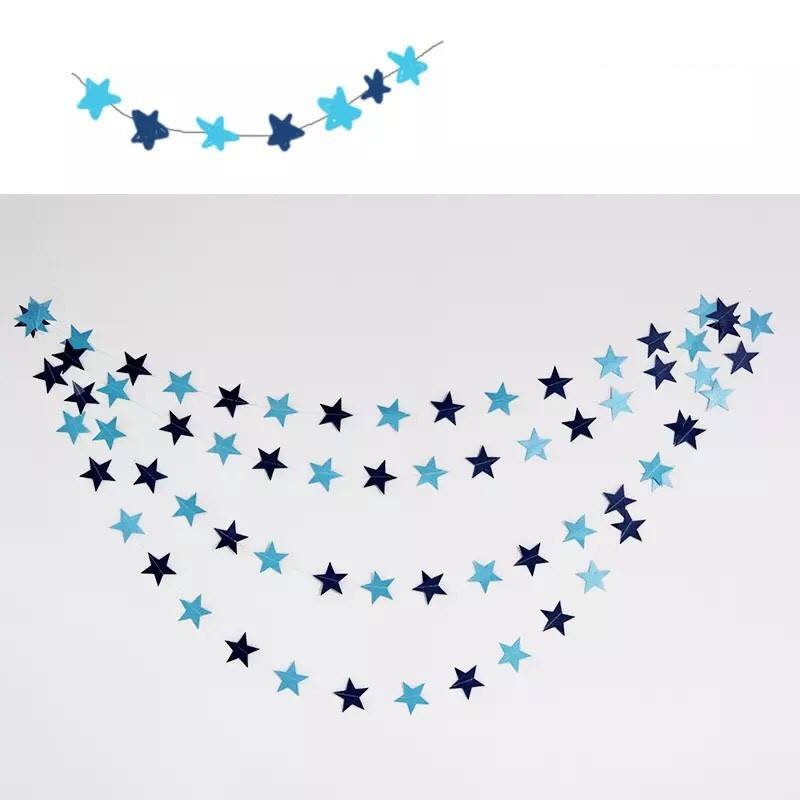 Rèm giấy ngôi sao xanh dương